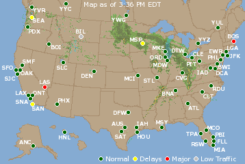 National Airport Delays Map