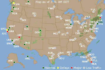 National Airport Delays Map