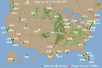 National Airport Delays Map