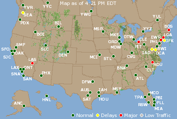 National Airport Delays Map