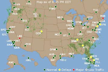 National Airport Delays Map