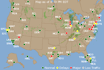 National Airport Delays Map