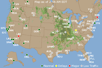 National Airport Delays Map