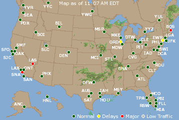 National Airport Delays Map