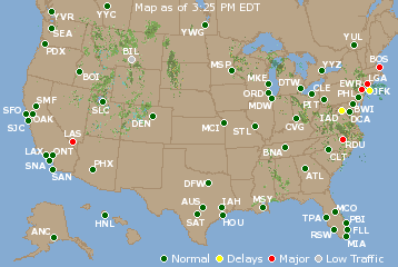 National Airport Delays Map