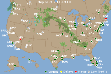 National Airport Delays Map