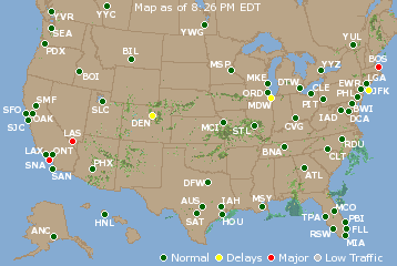 National Airport Delays Map