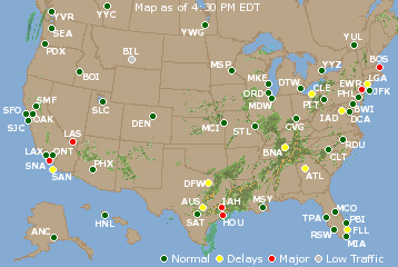 National Airport Delays Map