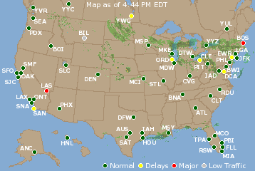 National Airport Delays Map