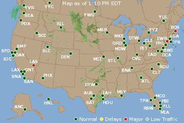 National Airport Delays Map