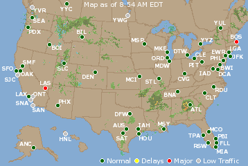 National Airport Delays Map
