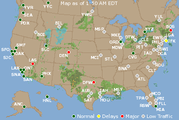 National Airport Delays Map