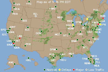 National Airport Delays Map