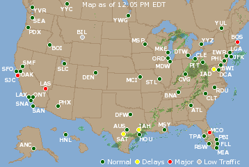 National Airport Delays Map