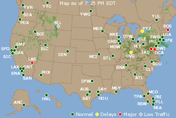 National Airport Delays Map