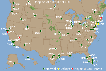 National Airport Delays Map