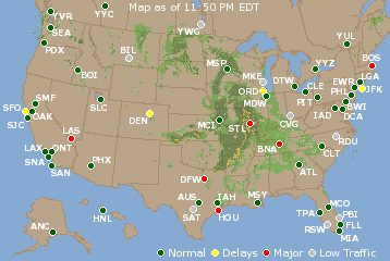 National Airport Delays Map