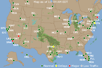 National Airport Delays Map