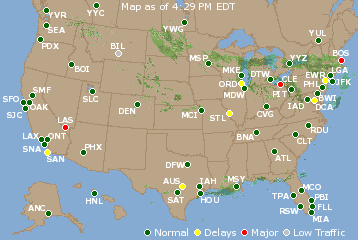 National Airport Delays Map