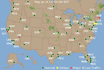 National Airport Delays Map