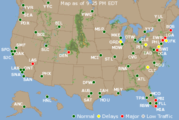 National Airport Delays Map