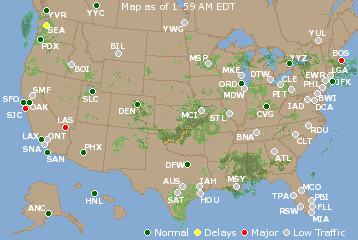 National Airport Delays Map