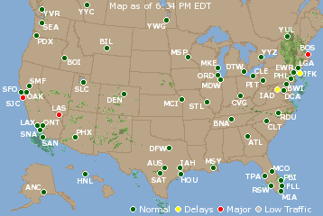 National Airport Delays Map