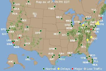 National Airport Delays Map