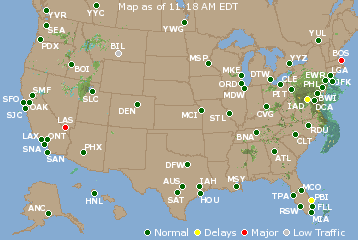 National Airport Delays Map