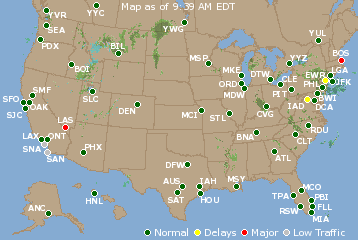 National Airport Delays Map