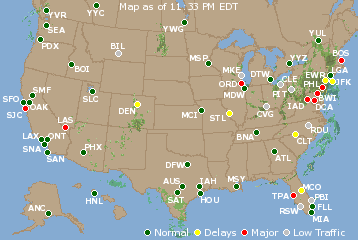 National Airport Delays Map