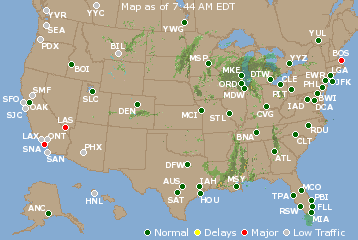 National Airport Delays Map