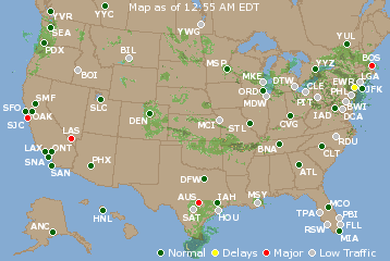 National Airport Delays Map