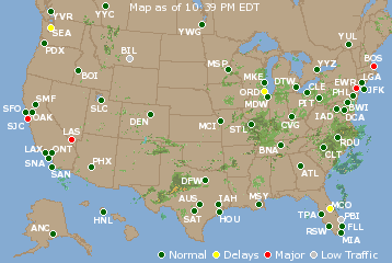 National Airport Delays Map