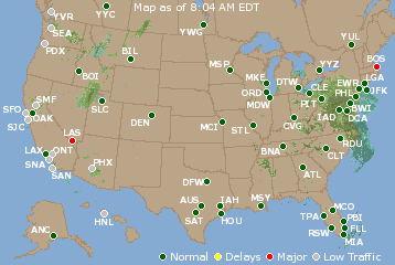 National Airport Delays Map