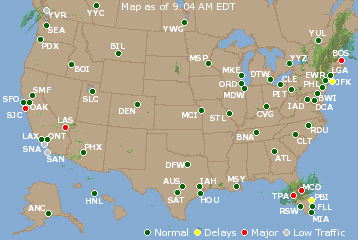 National Airport Delays Map