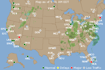 National Airport Delays Map
