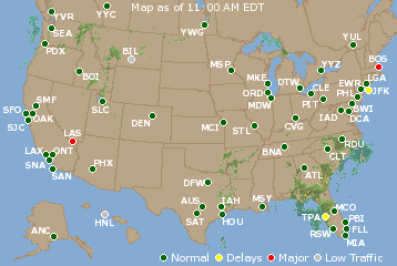 National Airport Delays Map