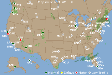 National Airport Delays Map