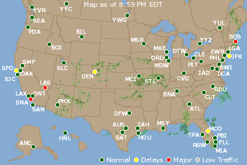National Airport Delays Map