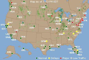 National Airport Delays Map