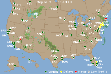 National Airport Delays Map