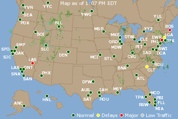 National Airport Delays Map