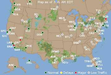 National Airport Delays Map