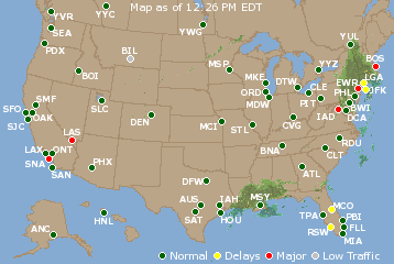 National Airport Delays Map