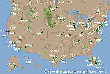 National Airport Delays Map