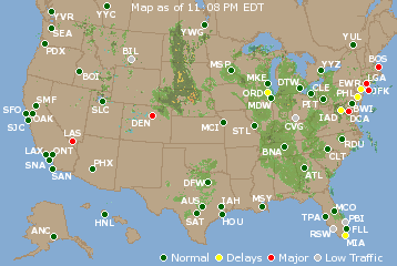National Airport Delays Map
