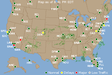 National Airport Delays Map