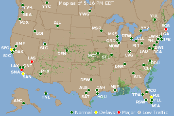 National Airport Delays Map