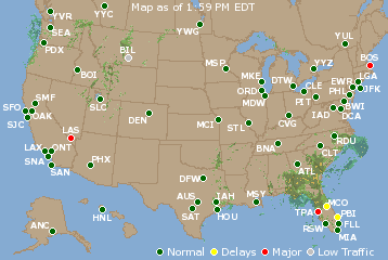 National Airport Delays Map